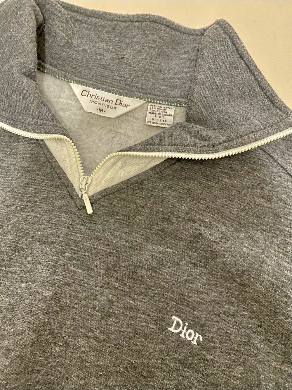 Dior Men’s pull over quarter zip sweater